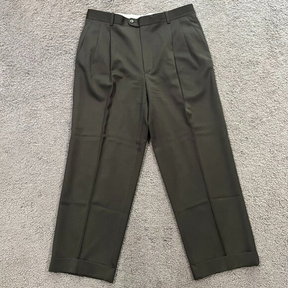 ZANELLA BENNETT Italian Wool Pleat Front Cuffed Slacks Trousers Dress Pants 36 - Picture 1 of 10